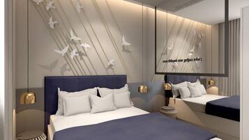 Ático ejecutivo, 1 cama de matrimonio con sofá cama, no fumadores | Sábanas de algodón egipcio, ropa de cama de alta calidad, caja fuerte