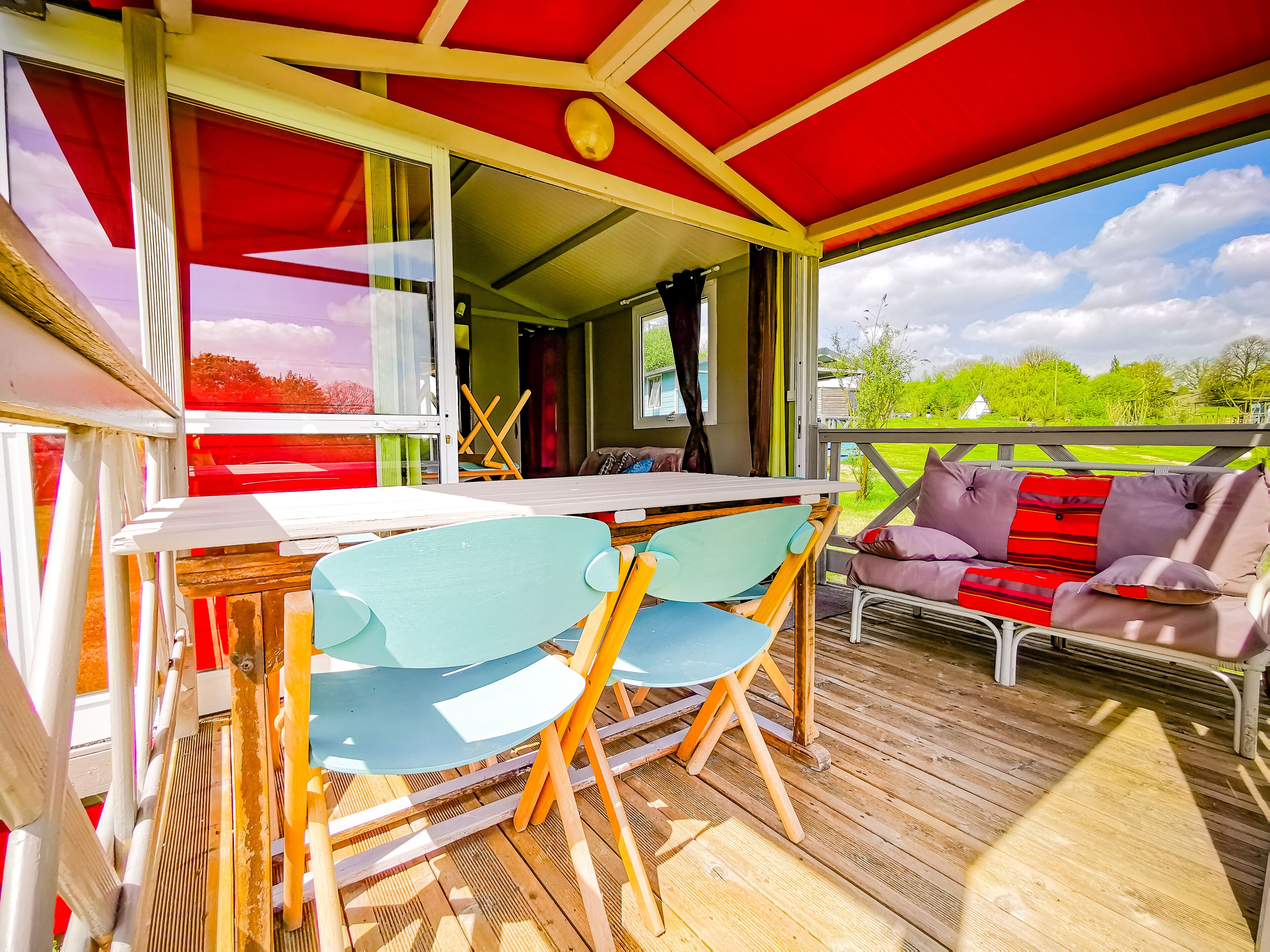 Familie chalet (Red / Rouge) | Terras