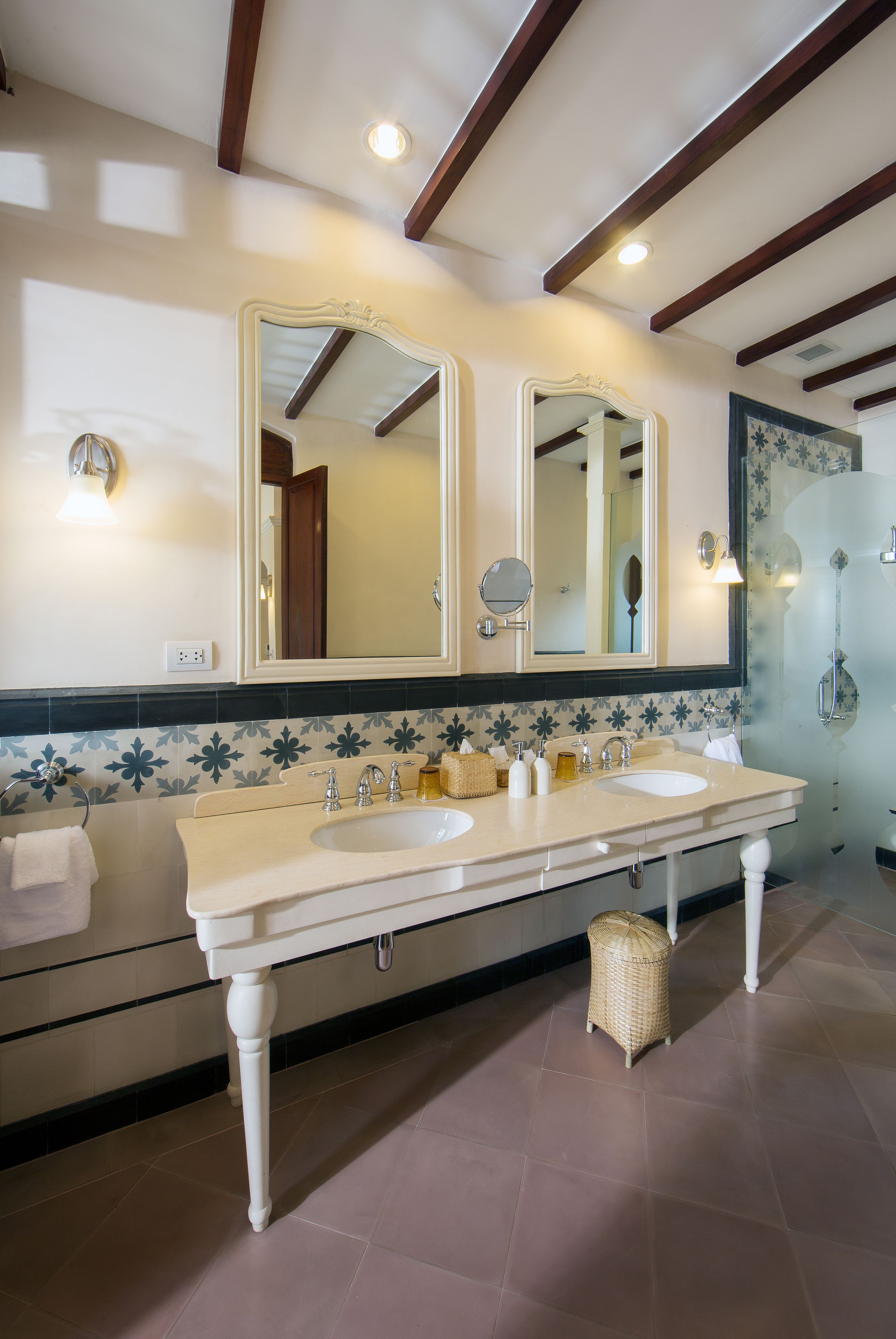 mouhot balcony garden view | bathroom | shower, rainfall showerhead, free toiletries, hair dryer