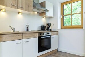 Apartment (Winklmoos) | Eigene Küche | Großer Kühlschrank, Ofen, Herdplatte