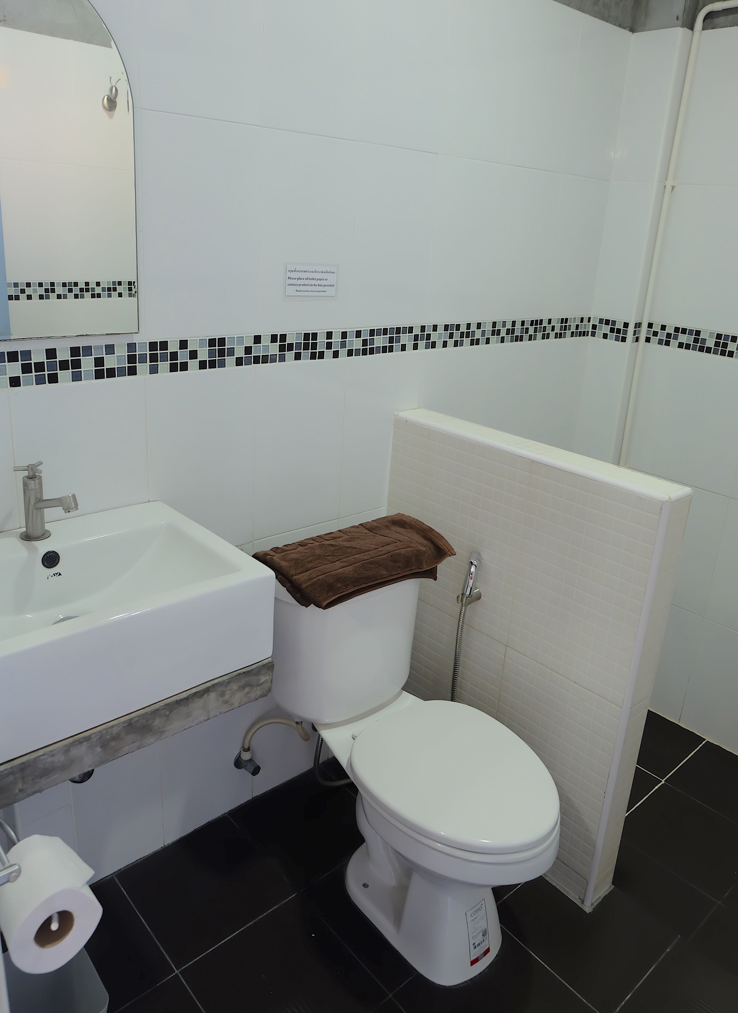 shower, free toiletries, bidet, towels