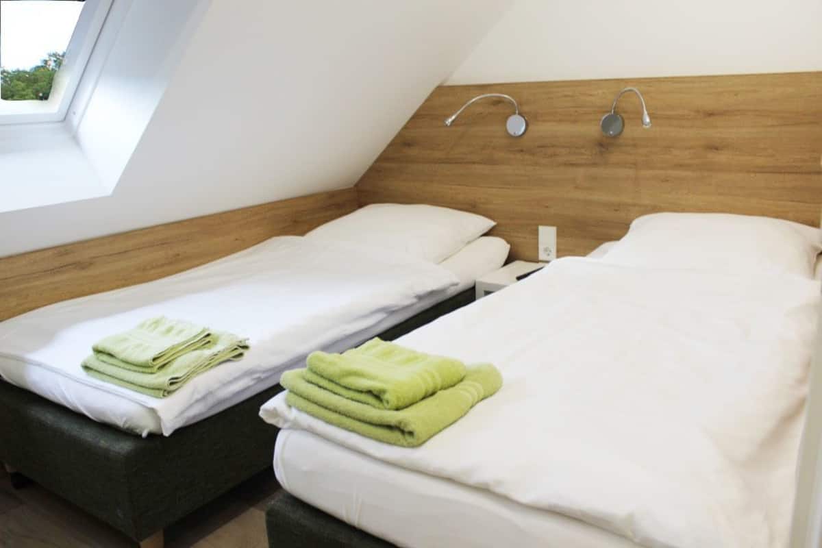 Habitación con 2 camas individuales, no fumadores | Ropa de cama hipoalergénica, escritorio, cortinas opacas y wifi gratis