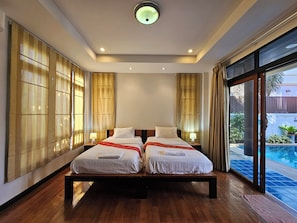 4-Bedroom Pool Villa | 4 bedrooms, individually decorated, blackout drapes, rollaway beds