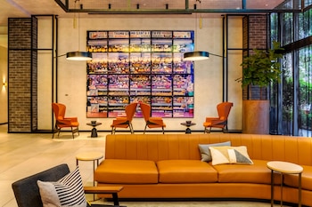 Hotel entrance and lobby at Hyde Suites Midtown Miami