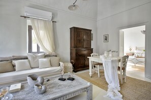 Luxury Villa, 3 Bedrooms | Living room | LCD TV - Alia Mansion by K&K (Santorini)