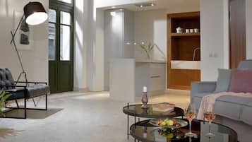 Apartment, 1 Bedroom (Acropolis View) | Living room | LCD TV
