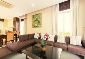 Three-Storey Villa with Private Pool | Living area | Flat-screen TV
