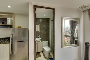 Apartment, 1 Schlafzimmer | Badezimmer | Dusche, kostenlose Toilettenartikel, Handtücher