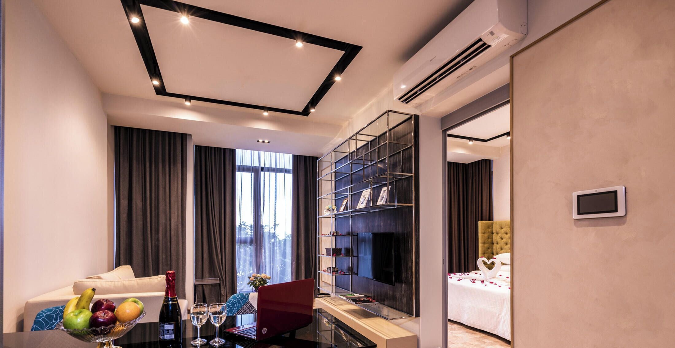 Premium Room | Desk, laptop workspace, blackout drapes, iron/ironing board