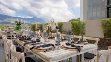 Outdoor banquet area