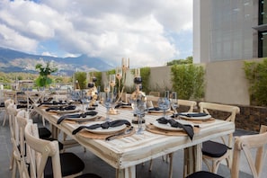 Outdoor banquet area