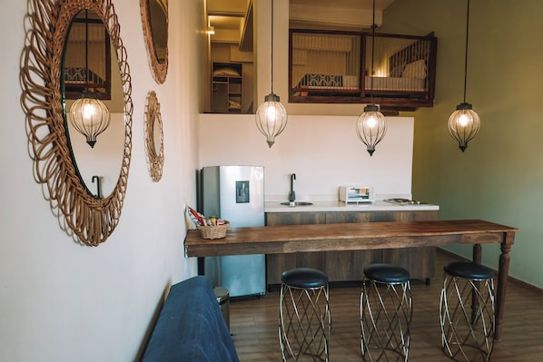 Duplex, Multiple Beds, Balcony | Private kitchen