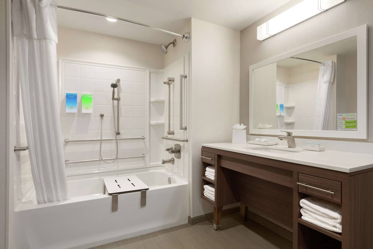 Free toiletries, hair dryer, towels