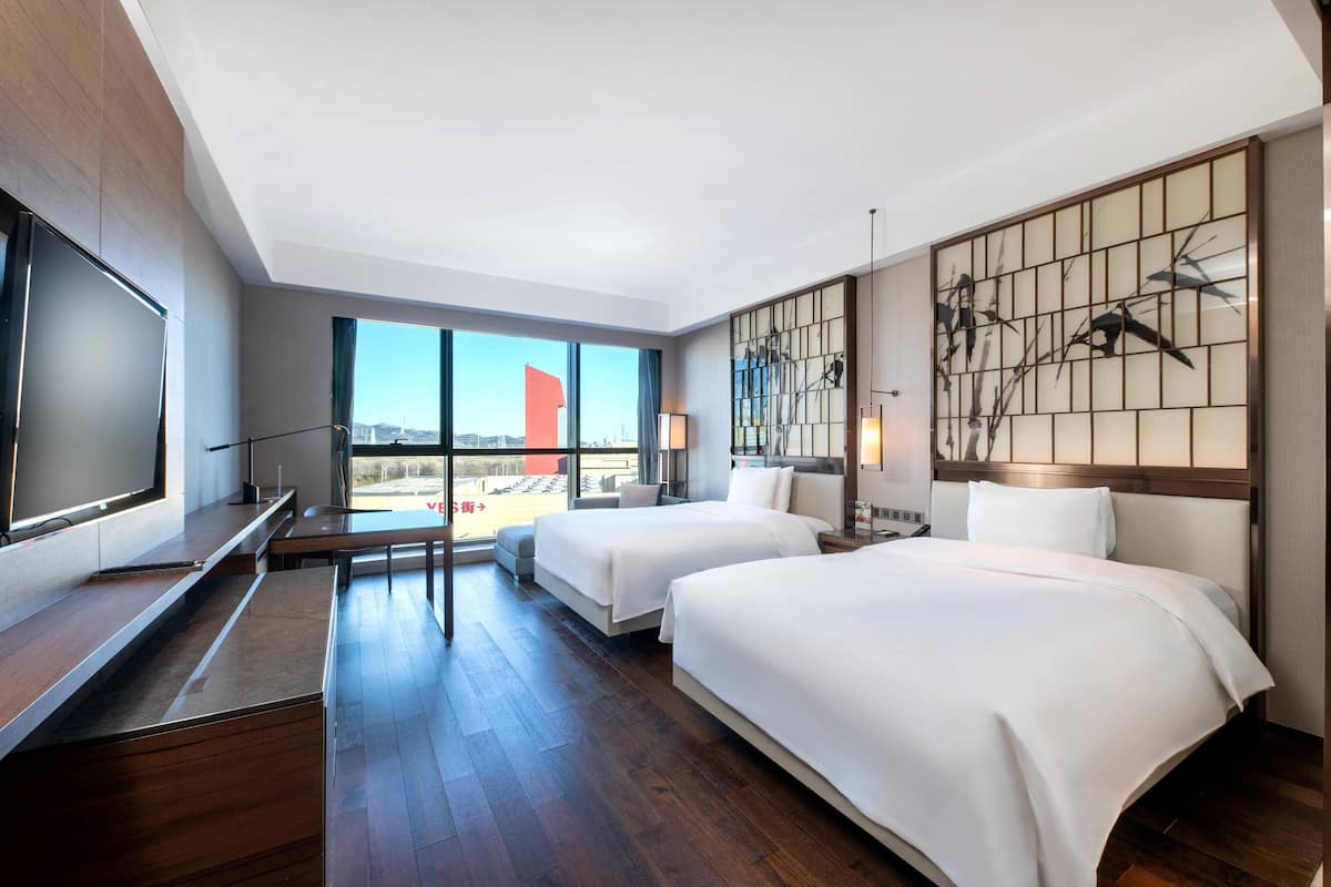 Deluxe Double Room, 2 Double Beds | Premium bedding, in-room safe, desk, iron/ironing board