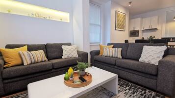 Individually decorated, individually furnished, laptop workspace