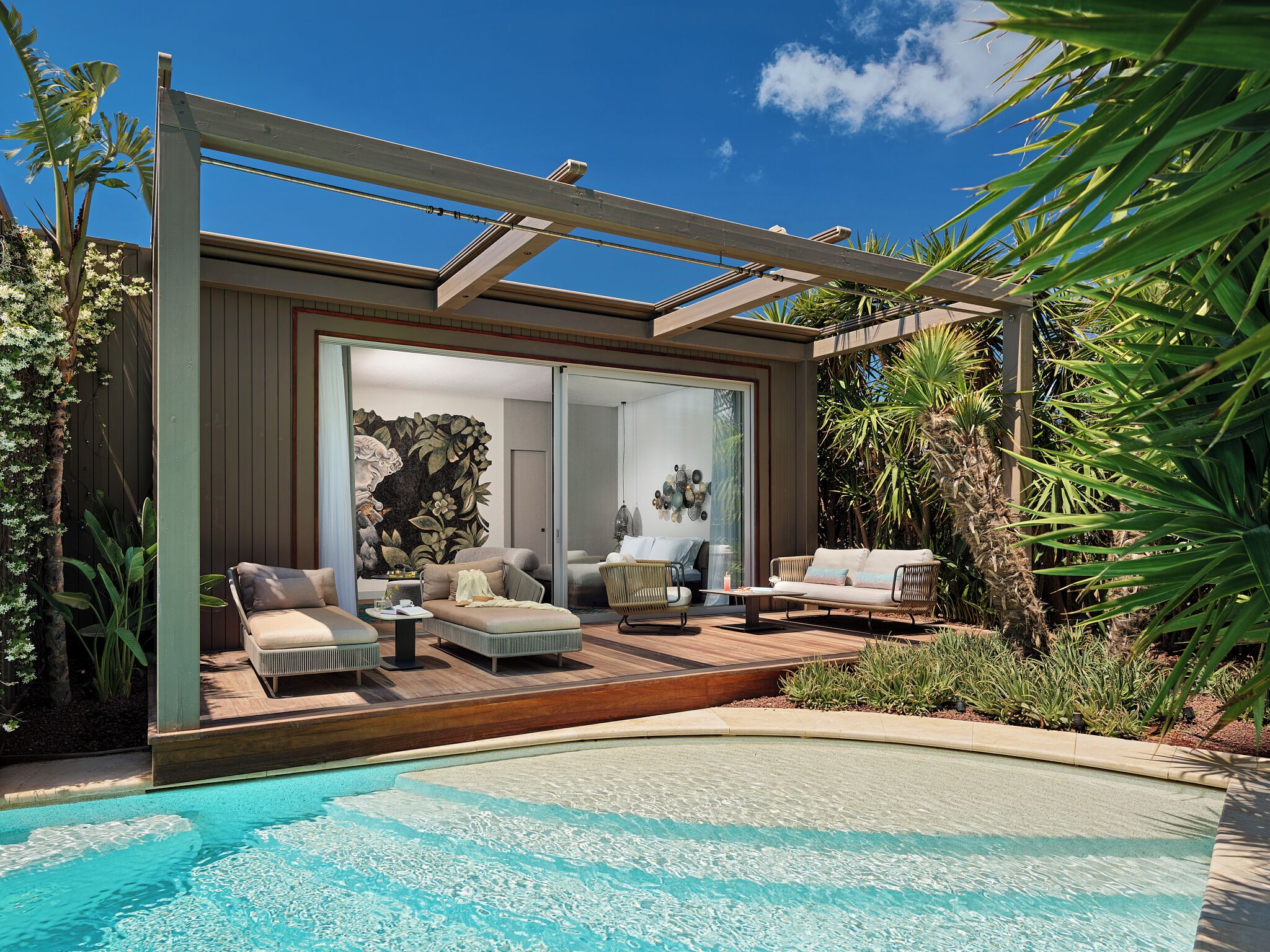 Laguna Private Grand Suite Swim Up Terrace | 1 bedroom, Frette Italian sheets, premium bedding, down comforters