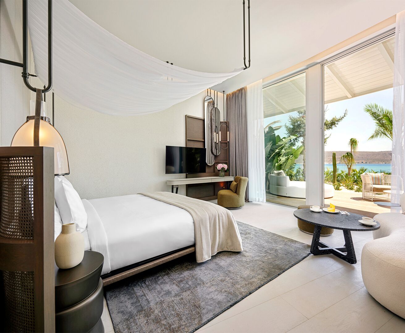 the beach house sea terrace - adult only | 1 bedroom, frette italian sheets, premium bedding, down duvets