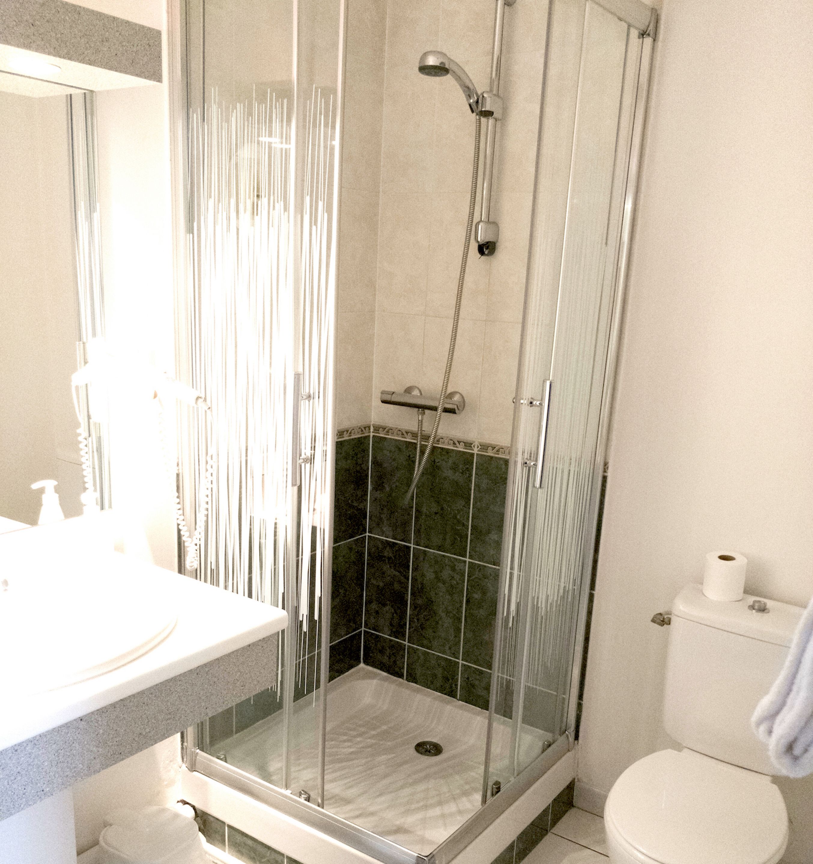 standard triple room | bathroom | shower, free toiletries, hair dryer, towels
