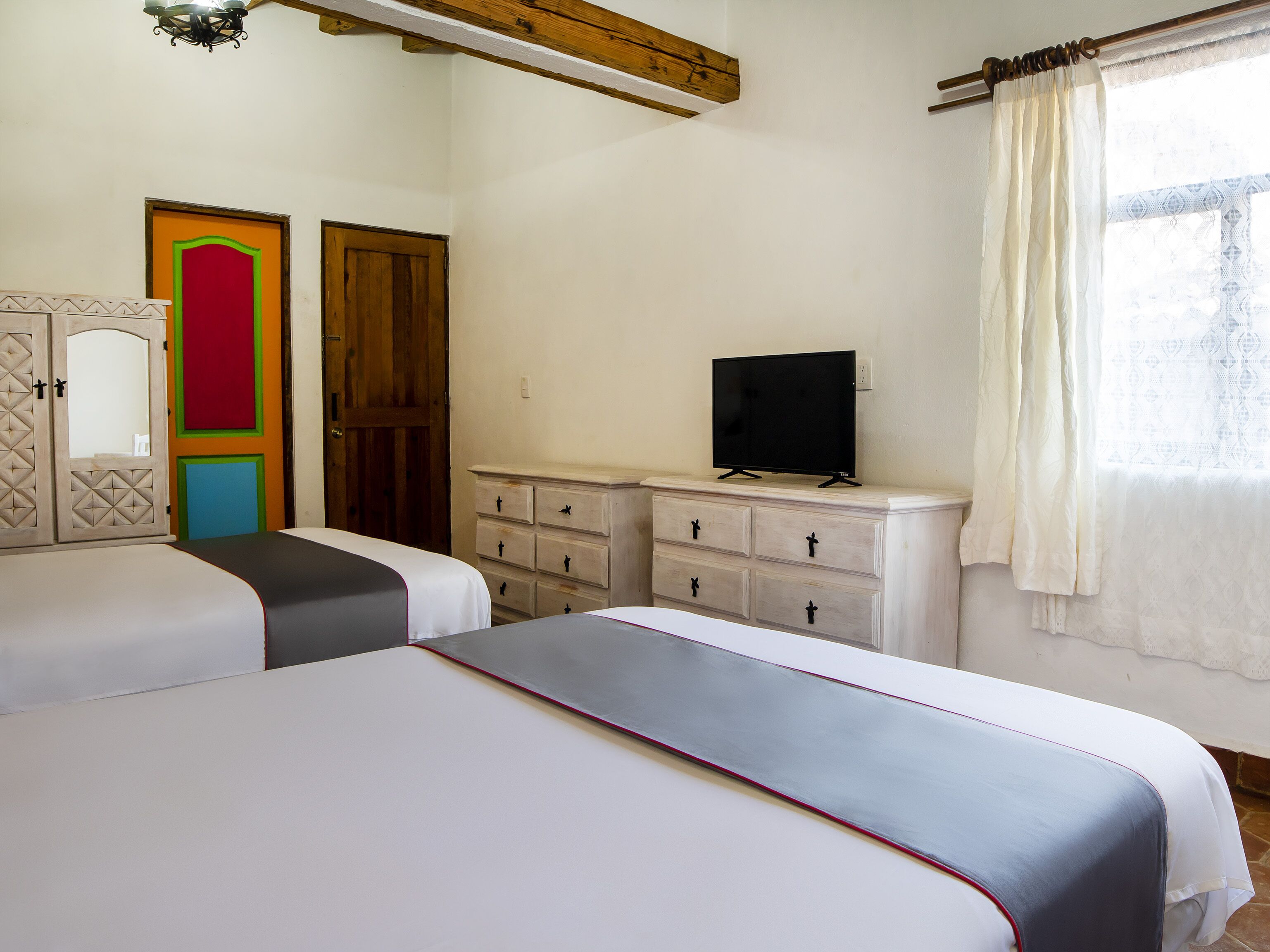 standard room, 2 double beds | 1 bedroom, laptop workspace, iron/ironing board, free wifi