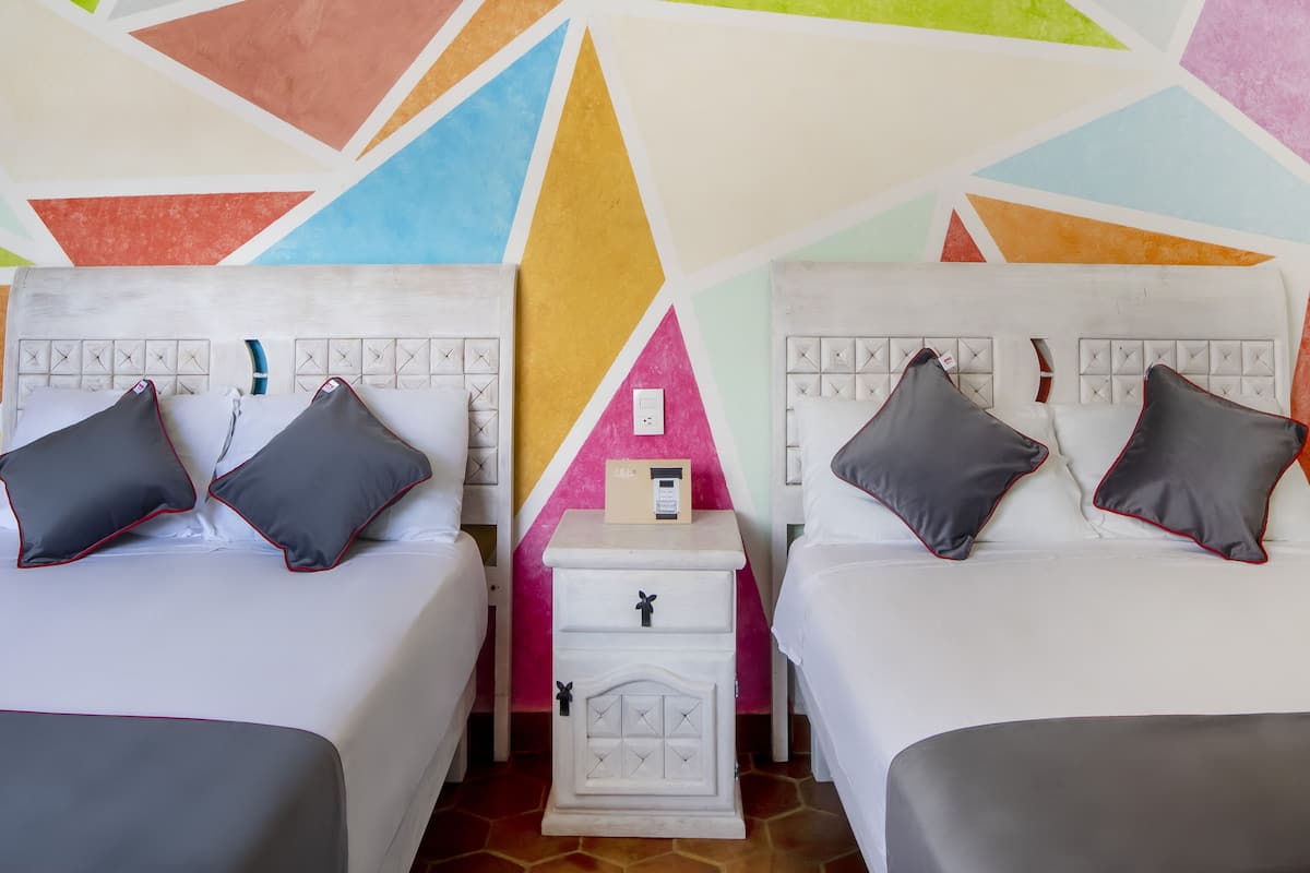 standard room, 2 double beds | 1 bedroom, laptop workspace, iron/ironing board, free wifi