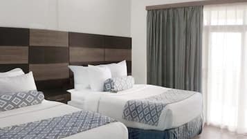 Executive Double Room, 2 Queen Beds, Non Smoking | Minibar, desk, blackout drapes, iron/ironing board