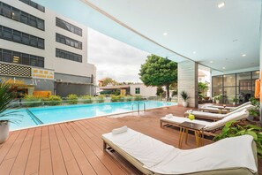 Outdoor pool, open 6:00 AM to 10:00 PM, pool loungers - DIC Star Landmark Vung Tau (Ho Chi Minh City)