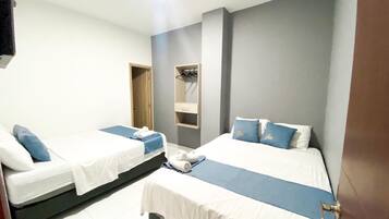 Quadruple Room, 2 Queen Beds, Non Smoking | Iron/ironing board, free WiFi, bed sheets