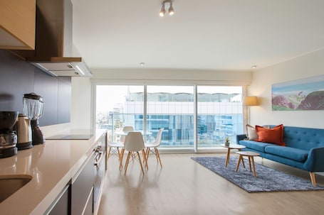 Deluxe Apartment, 2 Bedrooms, Non Smoking, Private Bathroom | Living area | 42-inch flat-screen TV with satellite channels, LCD TV