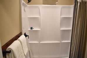 Standard Double Room, 2 Queen Beds, Non Smoking | Bathroom | Designer toiletries, hair dryer, towels, soap