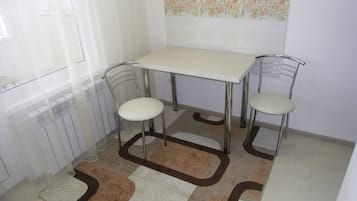 Classic Apartment, 1 King Bed with Sofa bed, Balcony | Private kitchen | Full-sized fridge, microwave, stovetop, coffee/tea maker