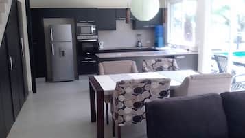 Comfort House, 2 Bedrooms | Private kitchen | Full-size fridge, microwave, stovetop, electric kettle