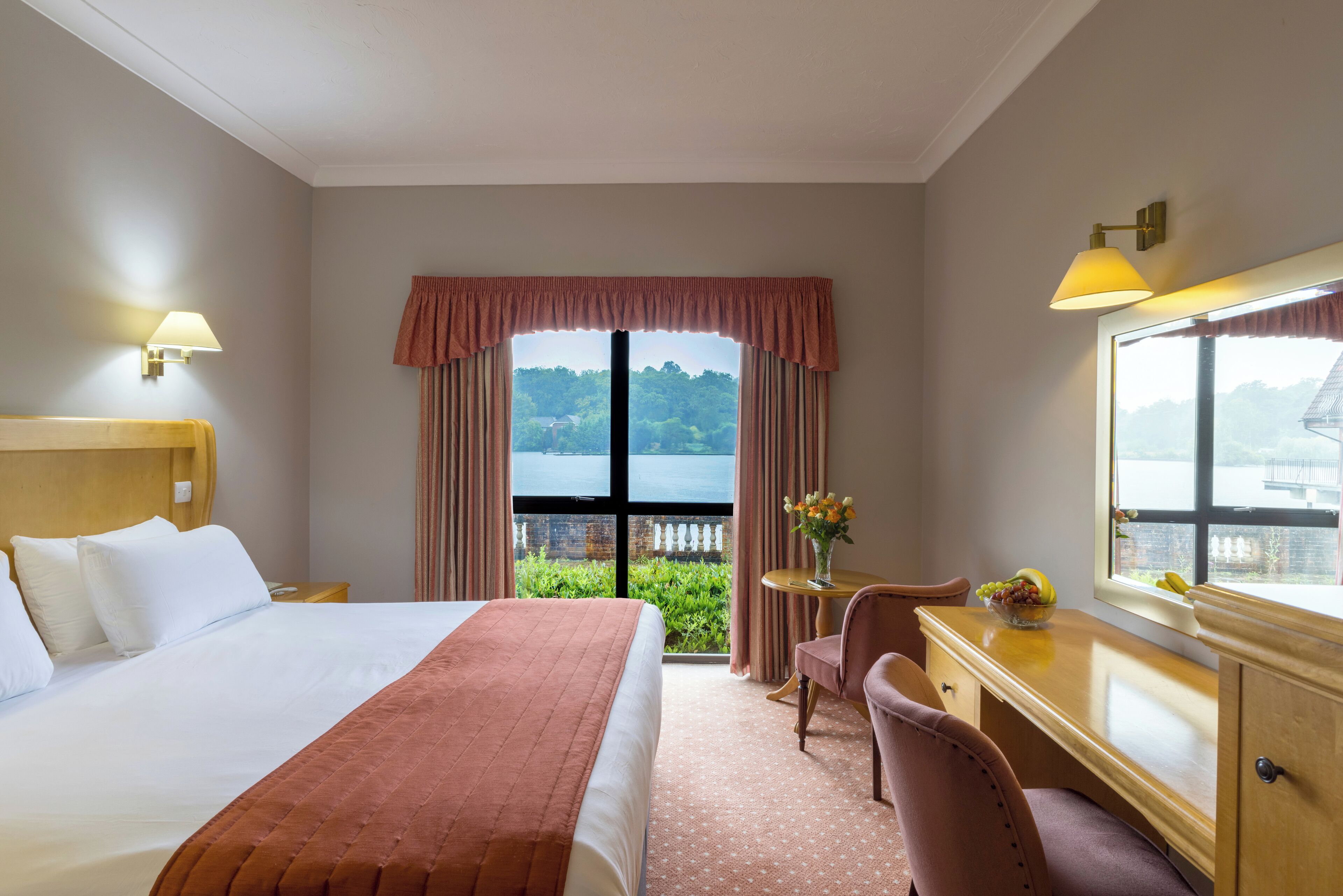 Individually decorated, individually furnished, desk, iron/ironing board