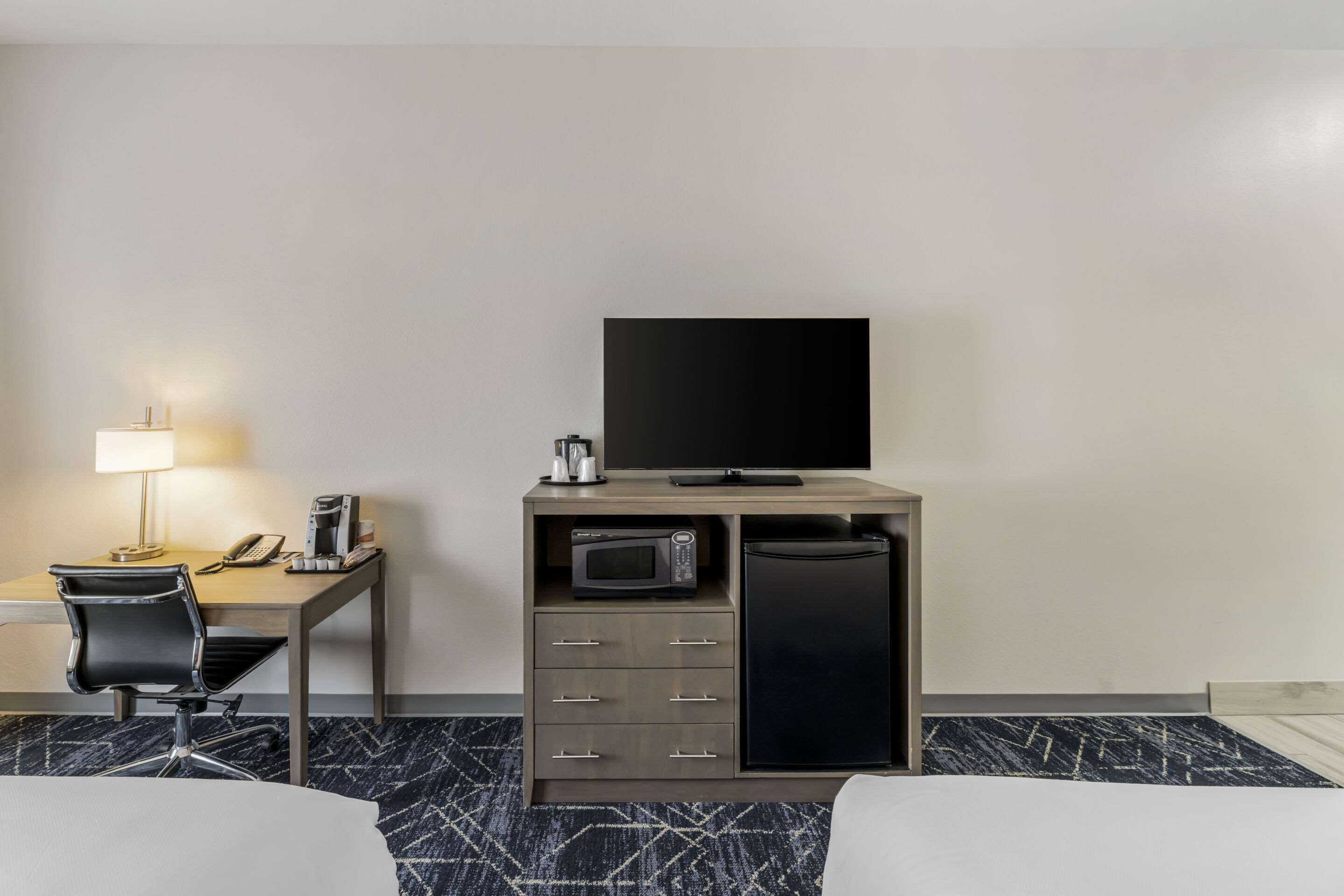 1 bedroom, desk, laptop workspace, iron/ironing board