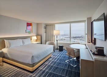 Premium bedding, in-room safe, desk, iron/ironing board at MGM Tower at Borgata