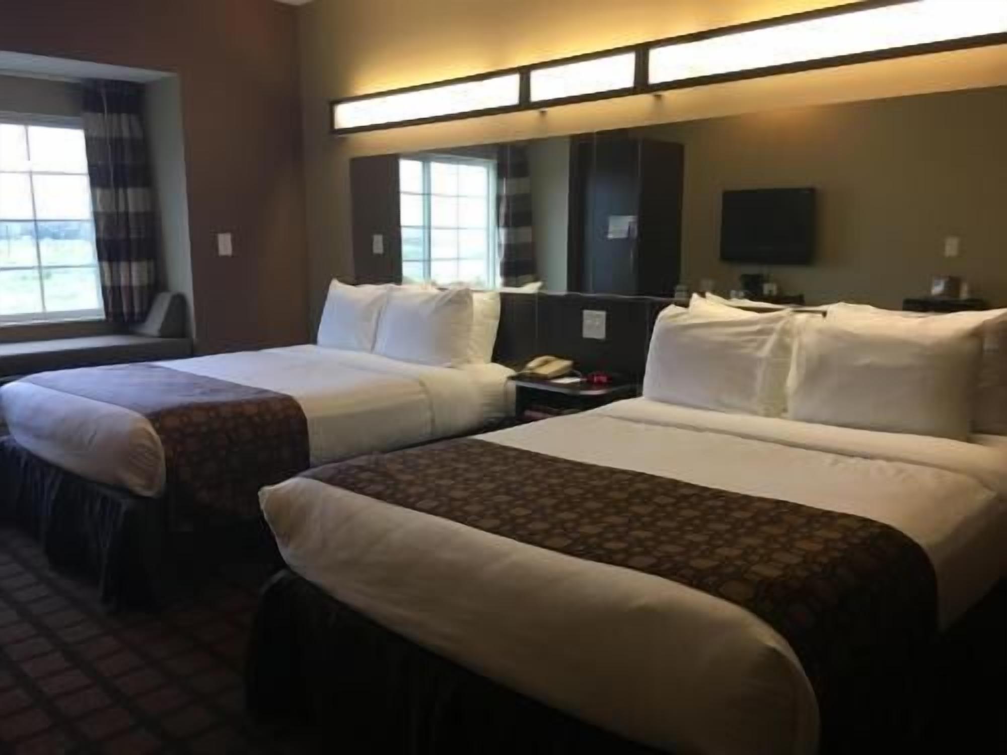 Premium bedding, pillowtop beds, desk, blackout drapes