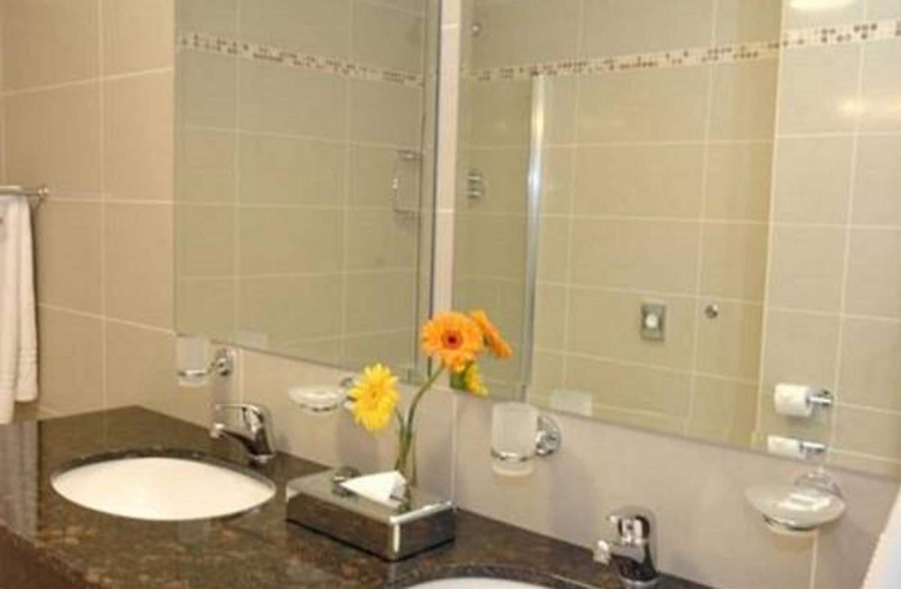 free toiletries, hair dryer, towels