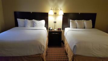 Desk, laptop workspace, blackout drapes, soundproofing