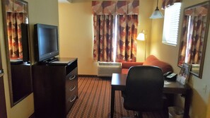 Flat-screen TV, DVD player