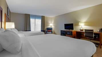 Standard Room, 2 Queen Beds, Non Smoking | Desk, blackout drapes, iron/ironing board, free WiFi