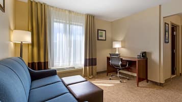 Suite, 1 King Bed with Sofa bed, Non Smoking | Living area | 42-inch flat-screen TV with cable channels, TV