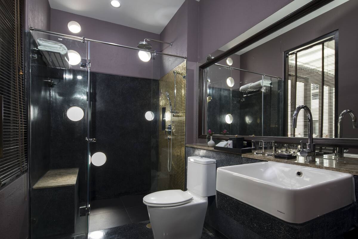 free toiletries, hair dryer, bathrobes, slippers