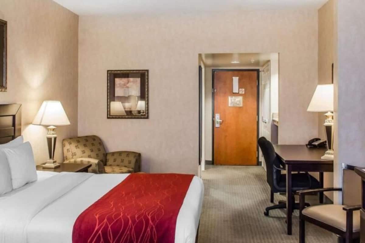 In-room safe, desk, laptop workspace, iron/ironing board