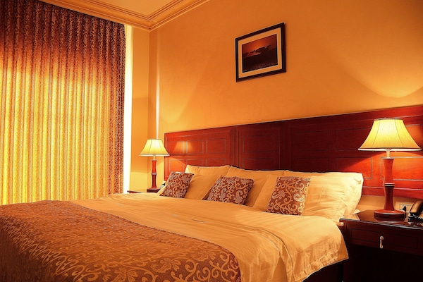 Een minibar, een kluis op de kamer, een bureau, verduisterende gordijnen