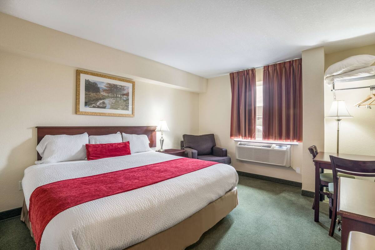 Chambre, 1 très grand lit | Bureau, fer et planche à repasser, Wi-Fi gratuit, draps fournis