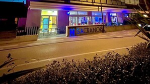 A hotel with a modern facade, a visible entrance, and a sign reading "HACRAMON." - Hotel Sacramora (Rimini)