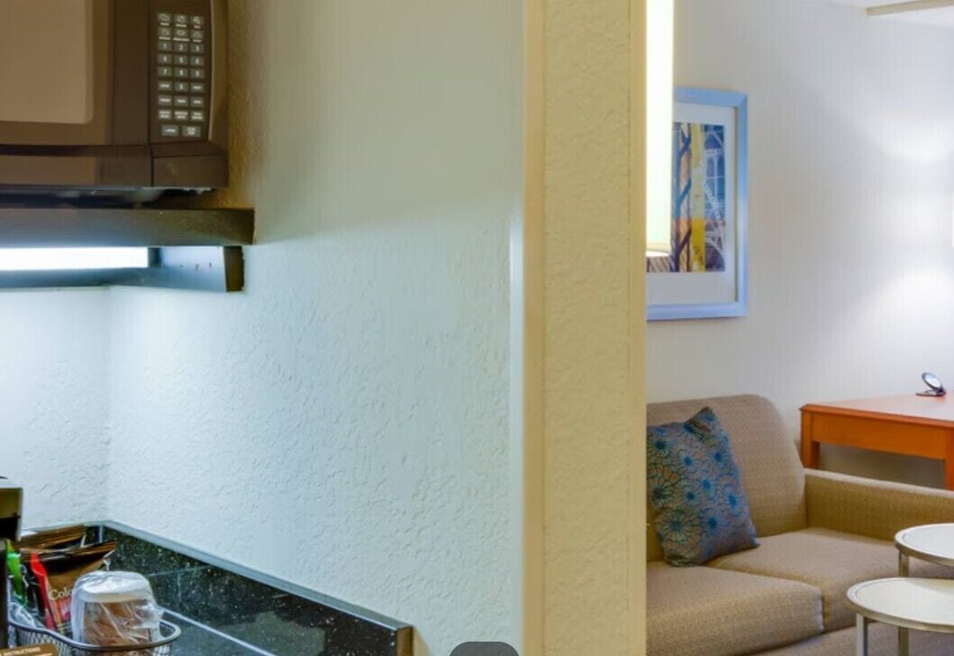 studio, 1 king bed with sofa bed (hearing accessible) | premium bedding, desk, blackout curtains, iron/ironing board