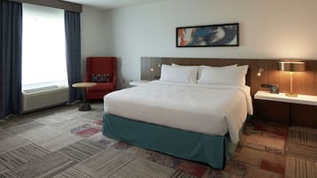 Premium bedding, down duvets, desk, laptop workspace