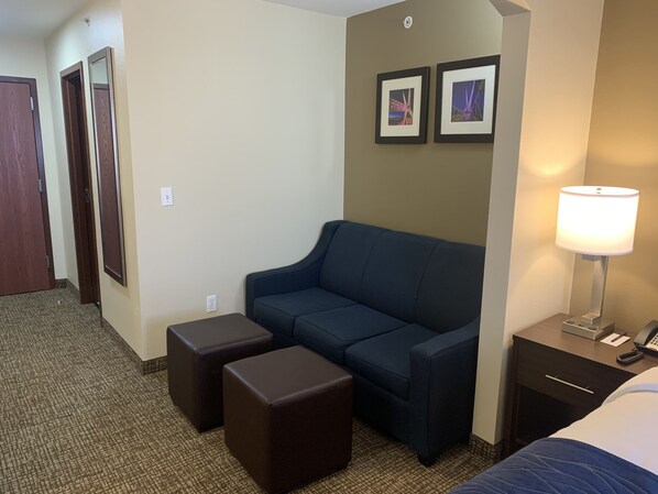 Suite, 1 King Bed with Sofa bed, Non Smoking | Living area | Flat-screen TV