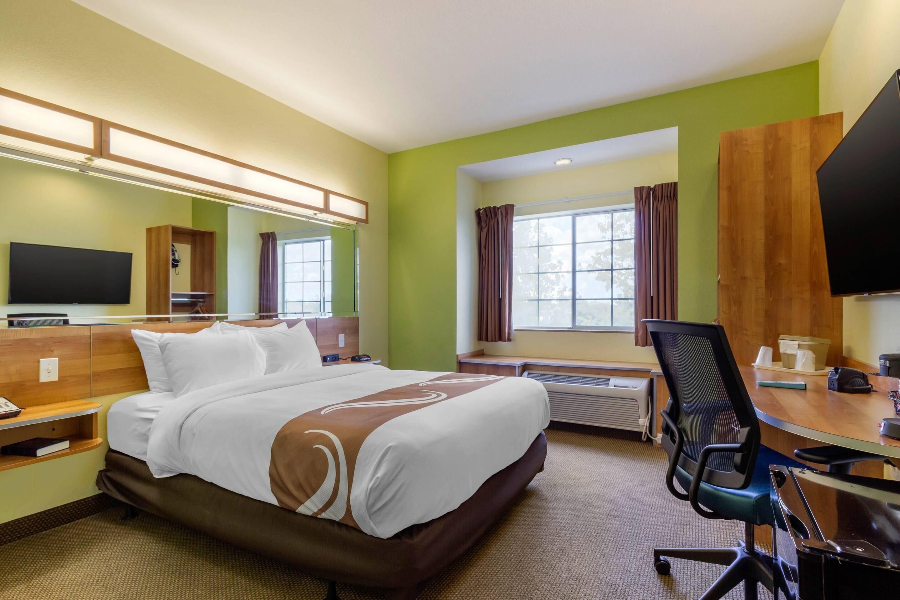 Room, 1 Queen Bed, Accessible, Non Smoking | Desk, laptop workspace, blackout curtains, iron/ironing board