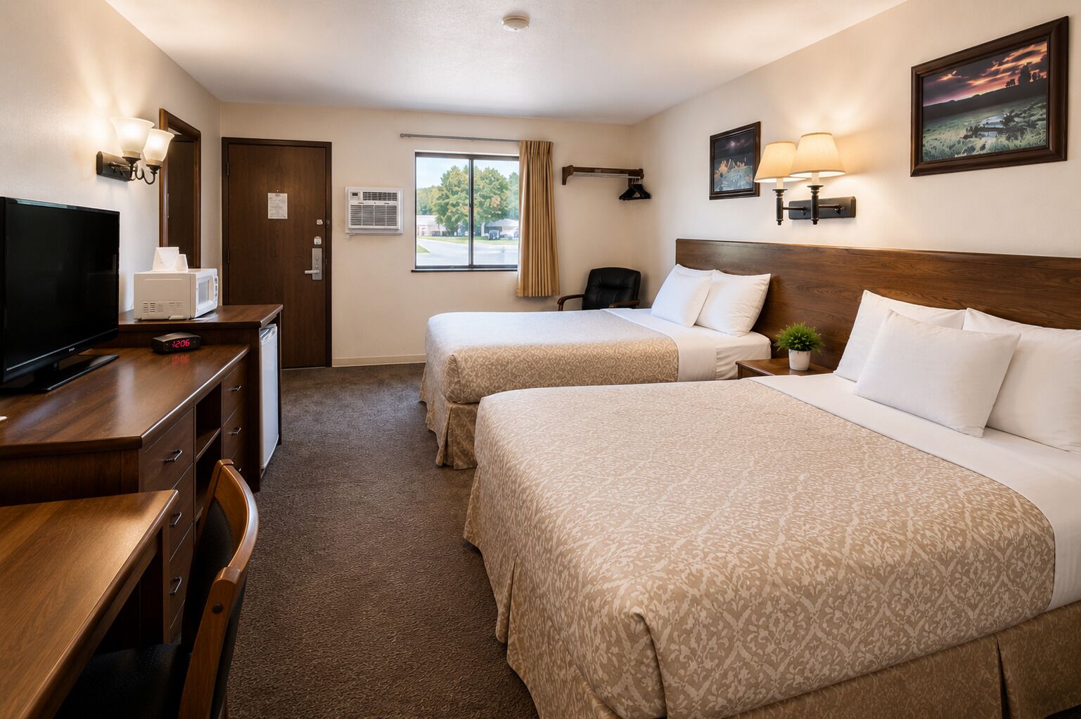 Room, 2 Queen Beds, Non Smoking | In-room safe, iron/ironing board, free WiFi, bed sheets